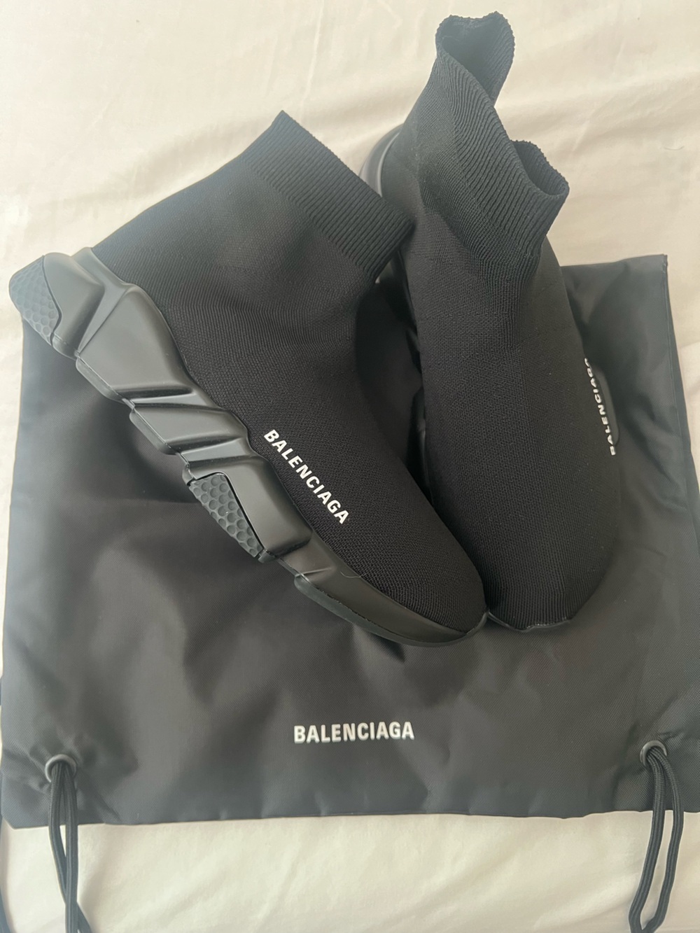 Balenciaga Black Speed Trainer Sock Sneaker with Logo - Picture 6 of 7